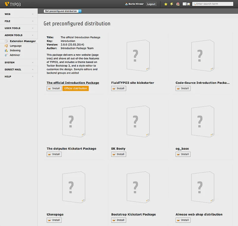TYPO3 6.2 LTS - Distributionen