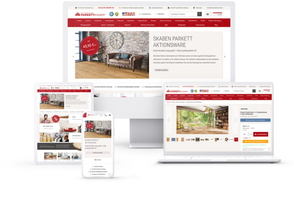 Parkettkaiser Magento Shop mit Hyvä Theme