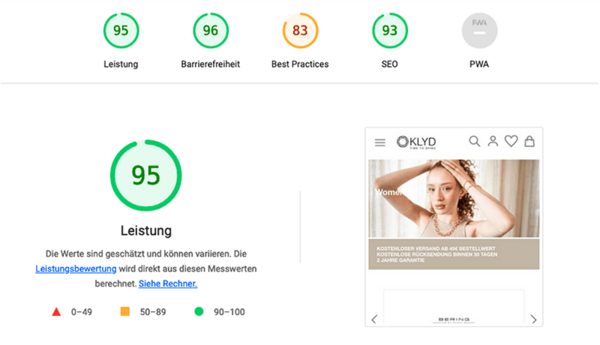 Google Pagespeed 95/100 on Mobile: Klyd Magento Shop Google Pagespeed 95/100 on Mobile: Klyd Magento Shop
