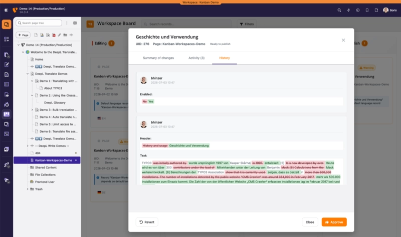 Kanban Workspaces - Historie
