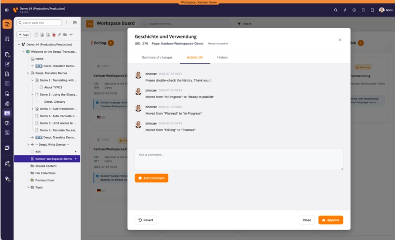 Kanban Workspaces for TYPO3 - Comments