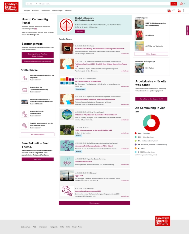 FES Community Portal: Dashboard FES Community Portal: Dashboard