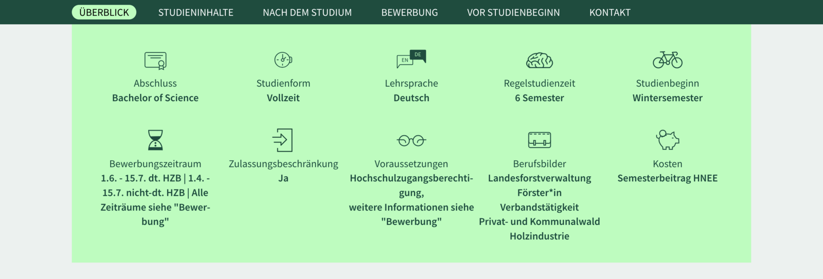 HNEE Studiengang Informationen: Strukturierte Daten mit Acadamic Programs für TYPO3 HNEE Studiengang Informationen: Strukturierte Daten mit Acadamic Programs für TYPO3