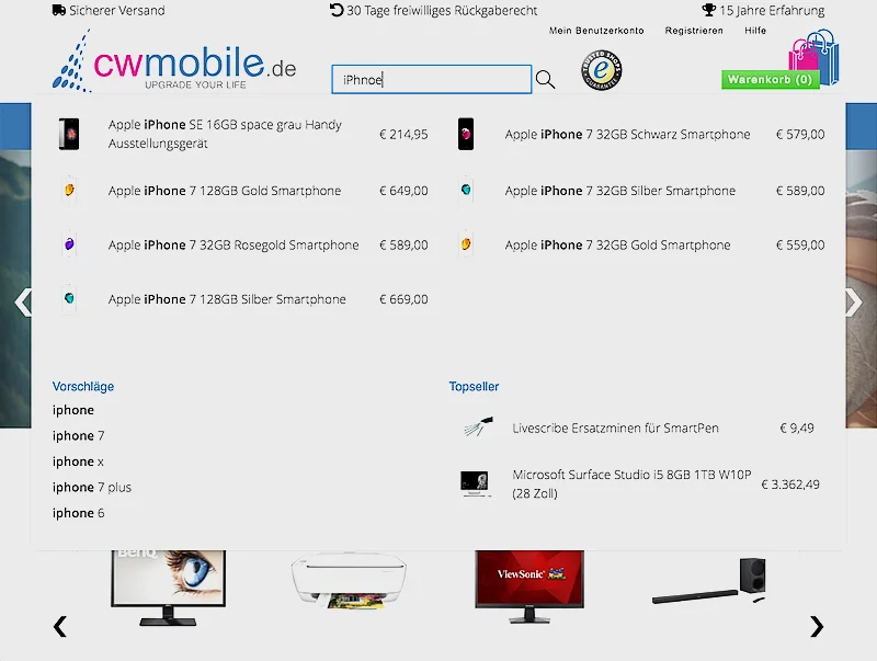 Die fehlertolerante SolR-Suche bei cw-mobile