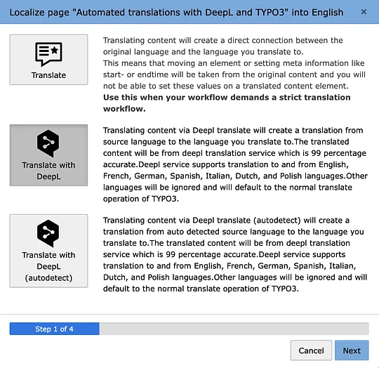 TYPO3 translations with DeepL TYPO3 translations with DeepL