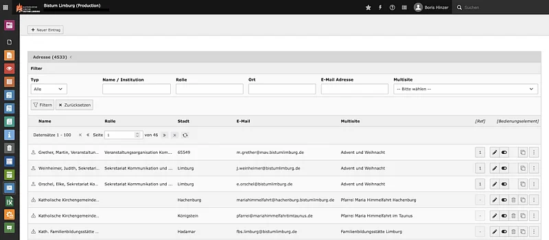 Diocese of Limburg - Address module for TYPO3