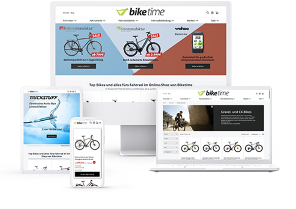 Biketime - Magento Shop: Dreifach schneller, Verkäufe verdoppelt