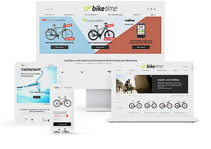Biketime - Magento Shop: Dreifach schneller, Verkäufe verdoppelt