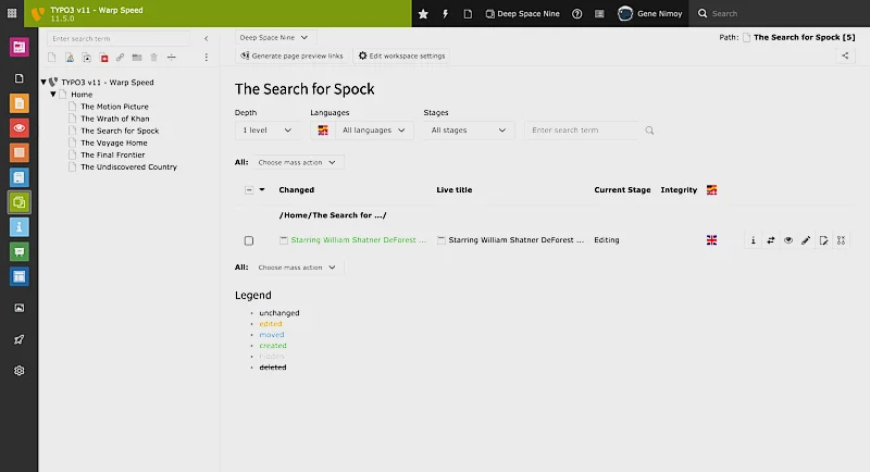 TYPO3 Backend Workspaces