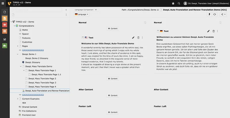 DeepL Translate for TYPO3: Auto-Translate-Feature
