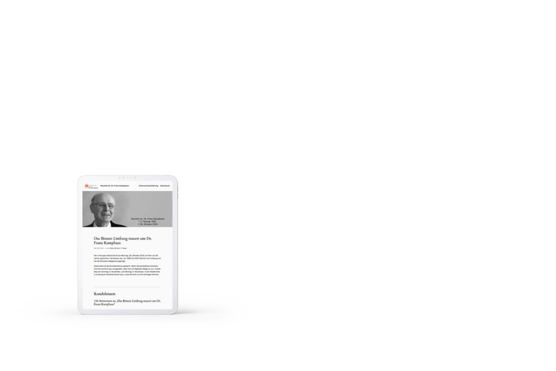 Kondolenz Website für Bistum Limburg Kondolenz Website für Bistum Limburg