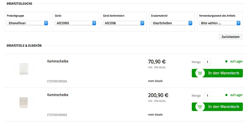 Ersatzteilfinder im Hark Online Shop