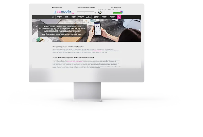 CW-Mobile B2B iMac Mockup