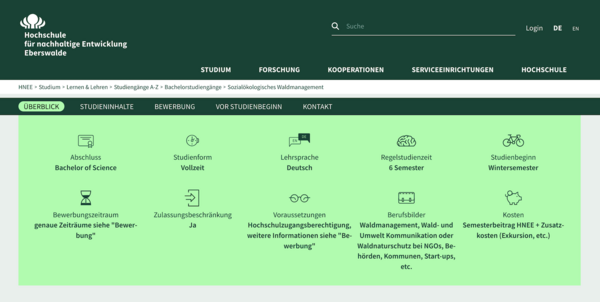 Academic Studies für TYPO3: Strukturierte Daten auf einen Blick