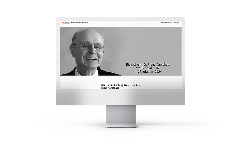 Kondolenz Website für Bistum Limburg