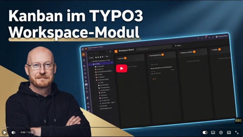 German Video: Kanban Workspaces for TYPO3 with Wolfgang Wagner on YouTube