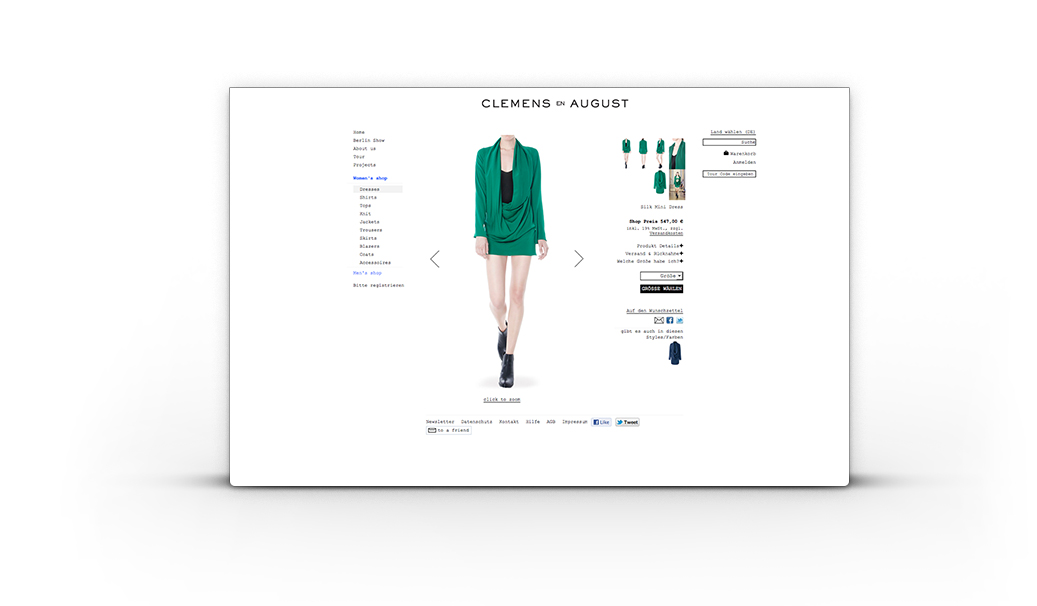 Clemens en August - Magento & TYPO3 Shop für Modelabel
