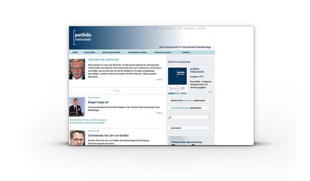 Portfolio Institutionell - TYPO3 Website