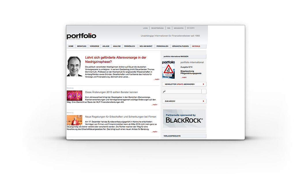 Portfolio International - TYPO3 Website