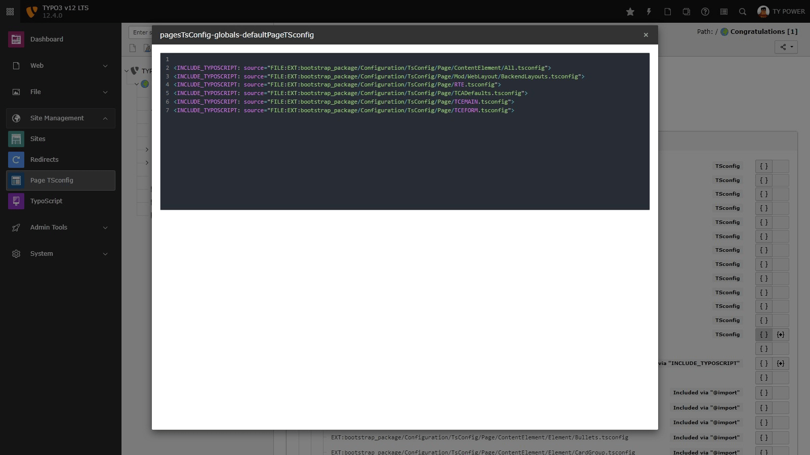 TYPO3 TSconfig TSconfig Modul by TYPO3Relaese